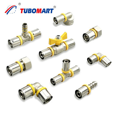 Pièces de raccordement composites multicouches en laiton Pex Al Pex Pièces de presse à gaz