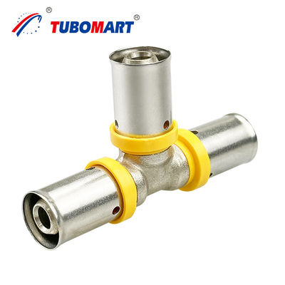 Pièces de tuyauterie durables pour connecter les tubes Pièces de presse en laiton nickelé