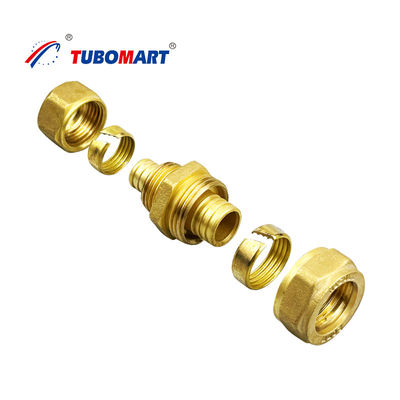 Armatures de compression Pex en laiton enduites de chrome Armatures de tuyaux d'eau Pex multicouches