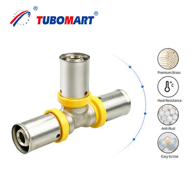 Appareils de presse en laiton pex de 3/4 pouces pour tuyaux d'eau / gaz tuyaux de douche