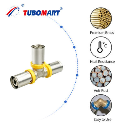 Résidentiel de cuivre Pex Press raccords 1/2 pouce 3/4 pouce 1 pouce Pour les tuyaux PEX