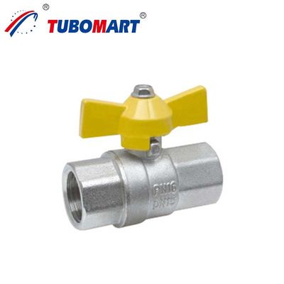 Valve à gaz en laiton haute pression 1/2 pouce Fermeture de soupape à bille avec poignée jaune