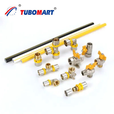 Pipe à gaz à couches multiples en aluminium de 16 mm résistante aux UV PEX blanc/rouge/jaune AL PEX