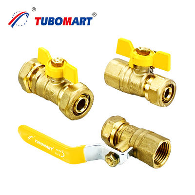 Connecteur à libération rapide soupape à gaz en laiton Performance personnalisable Manche jaune