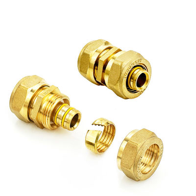 Résistants de compression en laiton de précision, couleur jaune pour tuyaux d'eau, raccords de tuyaux Pex