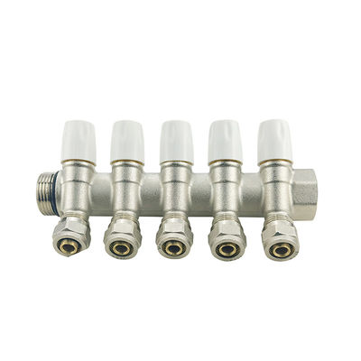 Manifold de chauffage par le sol 2-6 façons Manifold d'eau en laiton 3/4 