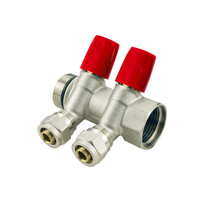 Fabrique OEM 2-6 voies Taille personnalisée Brass Pex Manifold pour le chauffage par le sol de l'eau Pièces de chauffage par le sol des médias