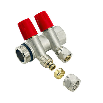 collecteur de chauffage collecteur en laiton plomberie 3 voie 4 voie mâle eau pex collecteurs en laiton pour distributeur d'eau