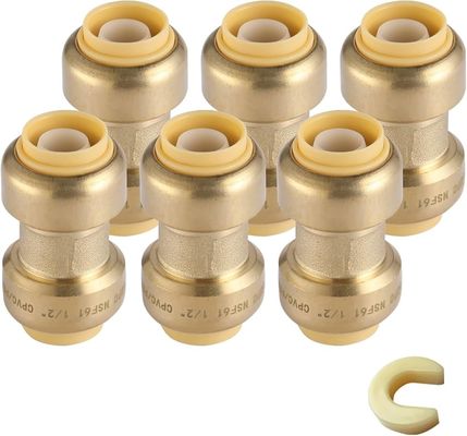 Pièces de plomberie en alliage de laiton 10 mm/12 mm/14 mm PEX Reducteur de tuyaux de soudure droite Connexion de forgeage Tees Modèle tête de compression