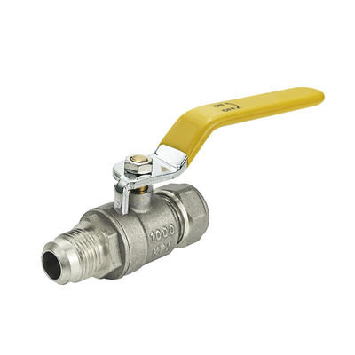 SAI Valve de contrôle de gaz en laiton forgé de haute qualité Valve à bille à poignée jaune pour système de gaz