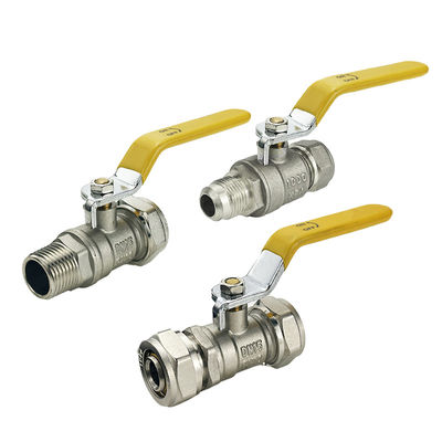 Valve à gaz en laiton avec certification SAI GLOBAL AS4617-2004 et couleur jaune / poignée personnalisée