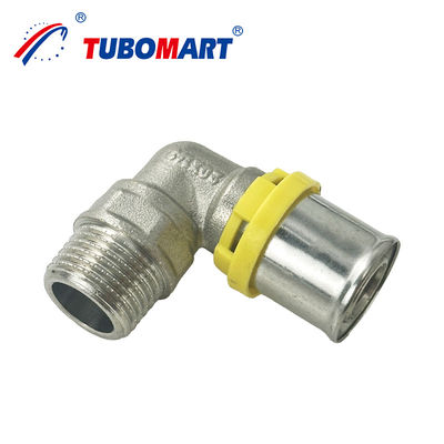 ISO9001 raccords en laiton personnalisés raccords de presse en laiton à gaz équivalent coude raccords PEX PEX AL PEX