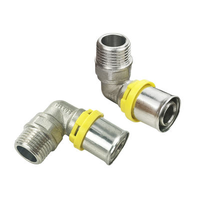 Résistants à la corrosion raccords de presse pour PEX AL PEX tuyaux PEX compatibles et personnalisables couleur de laiton naturel pour le gaz