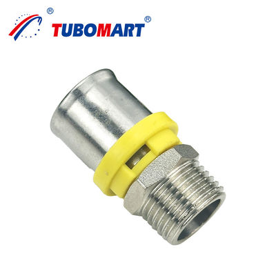 Tubomart CW614N raccords de tuyaux à gaz 1/4-4'' PN25 raccords de presse PEX jaune équivalent au coude raccords de gaz
