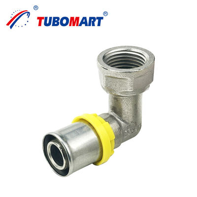 Pièces de gaz OEM Pièces de gaz en laiton assises Coude Pièces de gaz naturel Pex Pipe Press Pièces de chauffage par le sol