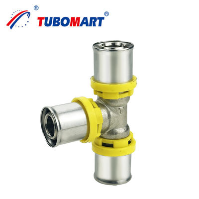 Pex Al Pex TH TYPE Press Fittings Pour DN15 DN25 Pression Couleur en laiton naturel personnalisable Installation facile Pour le système de gaz Facile à installer