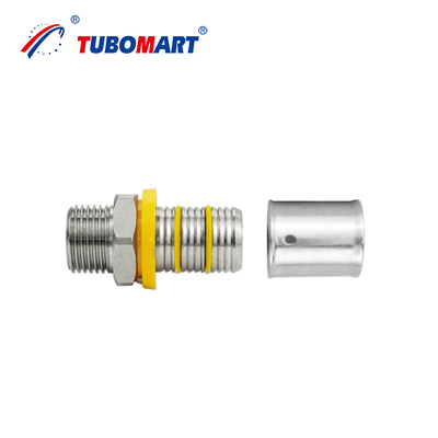 Tubomart Support Personnalisé Raccords Laiton PEX AL PEX Système de Plomberie Gaz Jaune 16-32MM Douille Té Coude