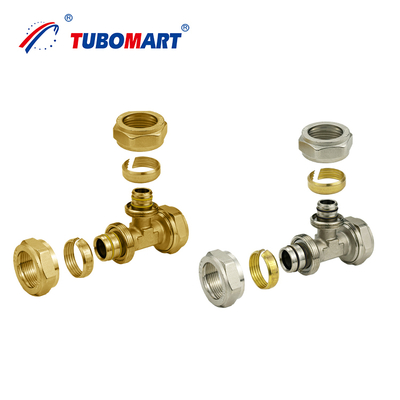 Armatures de compression croisées en polyéthylène sans plomb Pex Al Pex destinées à une installation facile dans un système de gaz/eau