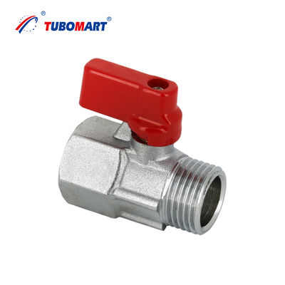 Tubomart Mini soupape à bille électroplatée en laiton contrôle de température élevée pour l'eau, le gaz et l'huile support OEM personnalisable