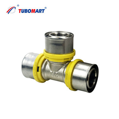 Original OEM Brass Press Fitting EQUAL and UNEQUAL TEE UNION for PEX/AL/PEX Multilayer Pipe for Water and Gas Use ISO Certified
