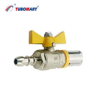 Vente à chaud ISO17484 ISO9001 Certifié connecteur à gaz accessoires 16-32mm cuivre PEX press accessoires jaune cuivre accessoires de tuyaux à gaz