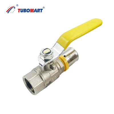 Appareils de pressage en laiton, vannes à billes de pressage pour tuyaux Pex Al Pex multicouches Processus forgé ISO17484 ISO9001 Contrôle du débit de gaz certifié de précision